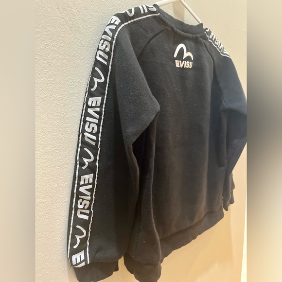 Evisu Logo Classic Kids Black Sweatshirt Activewear Casual Wear Size 120 - Picture 7 of 10